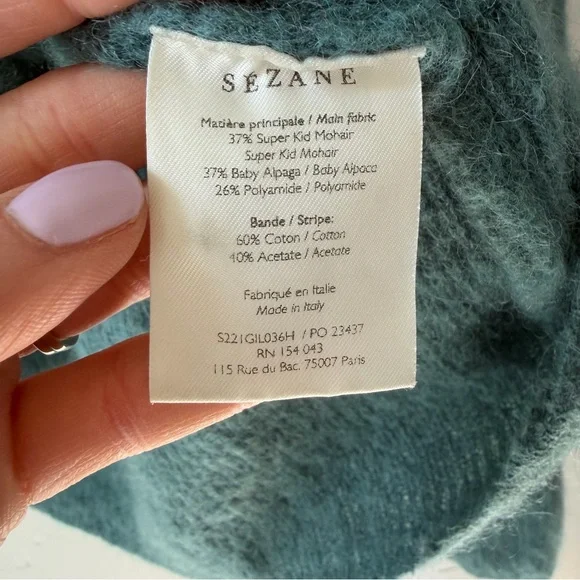 Sezane Teal Gaspard Cardigan - Picture 2 of 8